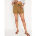 High-Waisted Twill Workwear Shorts for Women -- 4.5-inch inseam