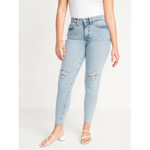 올드네이비 Curvy High-Waisted OG Straight Cut-Off Jeans