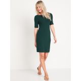 Fitted Rib-Knit Scoop-Back Mini Dress for Women