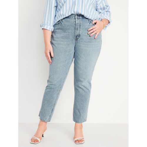올드네이비 High-Waisted Button-Fly Slouchy Straight Cropped Non-Stretch Jeans for Women