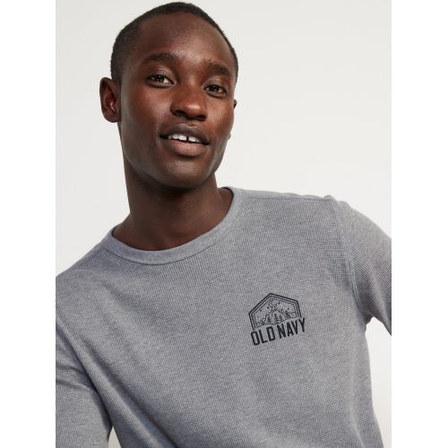 올드네이비 Logo-Graphic Thermal-Knit Long-Sleeve T-Shirt
