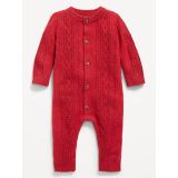 Unisex Button-Front Cable-Knit One-Piece for Baby