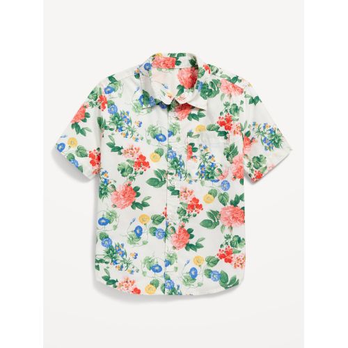 올드네이비 Short-Sleeve Printed Poplin Shirt for Boys