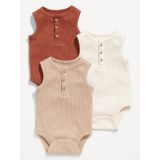 Sleeveless Thermal-Knit Henley Bodysuit for Baby