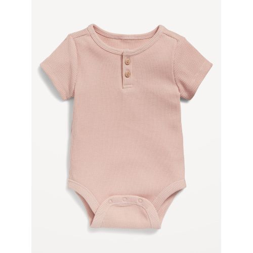 올드네이비 Unisex Short-Sleeve Thermal-Knit Henley Bodysuit for Baby