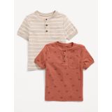 Unisex Short-Sleeve Pocket Henley T-Shirt 2-Pack for Toddler