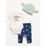 Star Wars: The Mandalorian The Child Unisex 3-Piece Bodysuit, Pants & Hat Layette for Baby