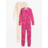 Unisex 2-Way-Zip Printed Pajama One-Piece 2-Pack for Toddler & Baby Hot Deal
