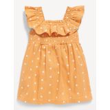Printed Flutter-Sleeve Smocked Dress for Baby