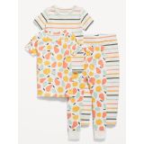 Unisex 4-Piece Snug-Fit Graphic Pajama Set for Toddler & Baby