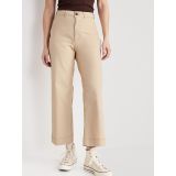 High-Rise Cropped Wide-Leg Chino Pants for Women