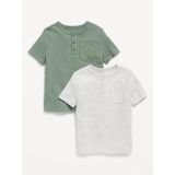 Unisex Textured-Knit Short-Sleeve Pocket Henley T-Shirt 2-Pack for Toddler