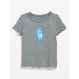 Rib-Knit Lettuce-Edge Licensed Pop-Culture T-Shirt for Girls