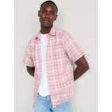 Regular-Fit Everyday Short-Sleeve Linen-Blend Shirt for Men