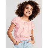 Matching Short-Sleeve Striped Smocked Top for Girls