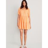 Off-The-Shoulder Tiered Mini Swing Dress for Women