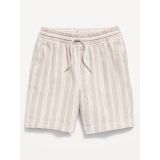 Striped Linen-Blend Drawstring Pull-On Shorts for Toddler Boys