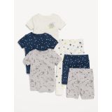 6-Piece Snug-Fit Unisex Printed Pajama Set for Toddler & Baby