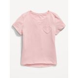 Softest Short-Sleeve Heart-Pocket T-Shirt for Girls Hot Deal