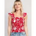 Fitted Ruffle Floral Top