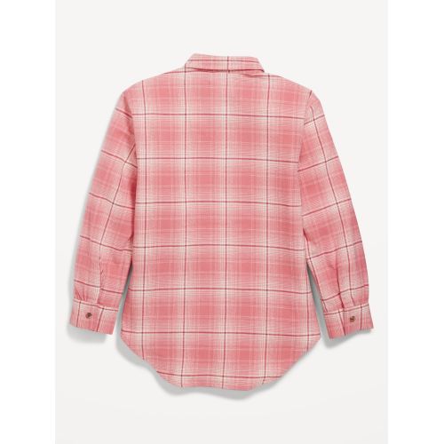 올드네이비 Cozy Long-Sleeve Button-Front Plaid Tunic Shirt for Girls