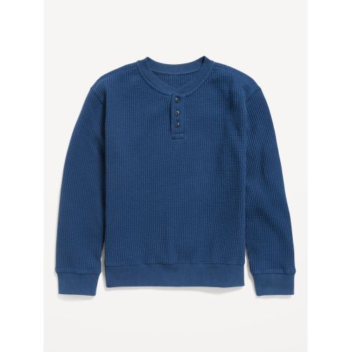 올드네이비 Long-Sleeve Thermal-Knit Henley T-Shirt for Boys