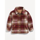 Unisex Sherpa-Lined Plaid Shacket for Toddler