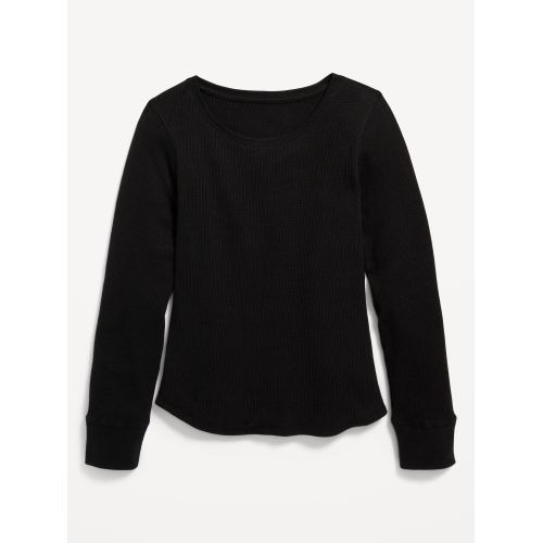 올드네이비 Long-Sleeve Solid Thermal-Knit T-Shirt for Girls