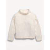 Cozy-Knit Mock-Neck Cropped Sweater for Toddler Girls