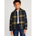 Soft-Brushed Flannel Sherpa-Lined Shacket for Boys
