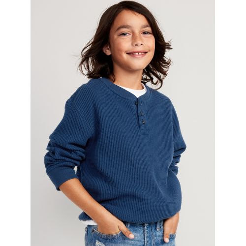 올드네이비 Long-Sleeve Thermal-Knit Henley T-Shirt for Boys
