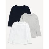 Long-Sleeve Solid T-Shirt 3-Pack for Toddler Boys