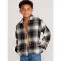 Soft-Brushed Flannel Sherpa-Lined Shacket for Boys