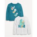 Unisex Long-Sleeve Graphic T-Shirt 2-Pack for Toddler