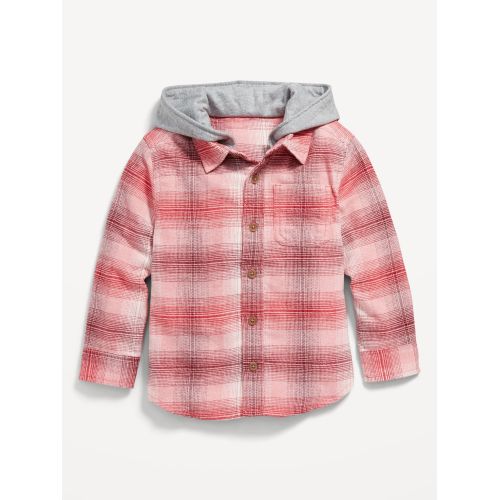 올드네이비 Unisex Hooded Flannel Pocket Shirt for Toddler