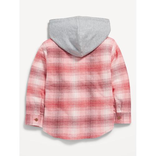 올드네이비 Unisex Hooded Flannel Pocket Shirt for Toddler