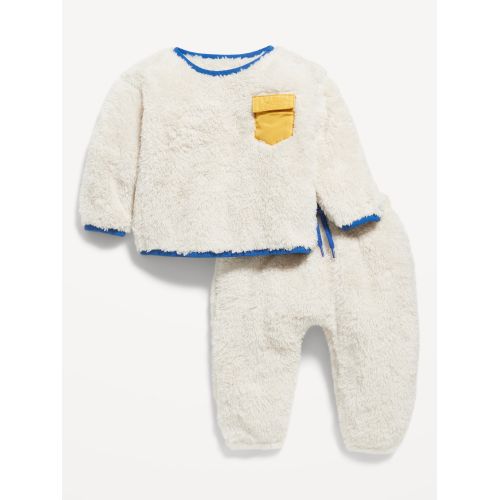 올드네이비 Cozy Unisex Sherpa Pocket Sweatshirt & Sweatpants Set for Baby