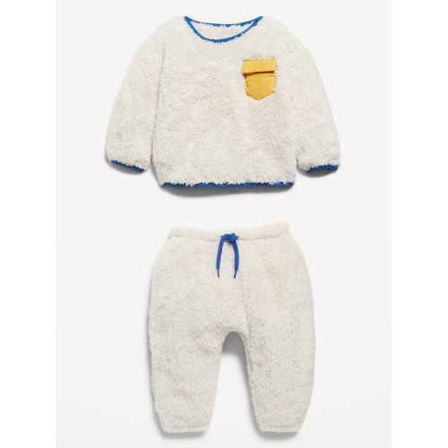올드네이비 Cozy Unisex Sherpa Pocket Sweatshirt & Sweatpants Set for Baby
