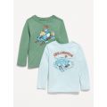 Unisex Long-Sleeve Graphic T-Shirt 2-Pack for Toddler