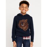 Printed Sweater-Knit Pullover Hoodie for Boys