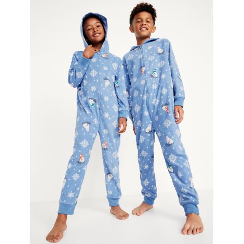올드네이비 Gender-Neutral Printed Microfleece One-Piece Pajama for Kids