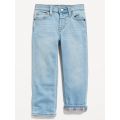 Built-In Warm Straight Patterned-Lined Jeans for Toddler Boys