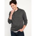 Mock-Neck Button-Front Pullover Sweater
