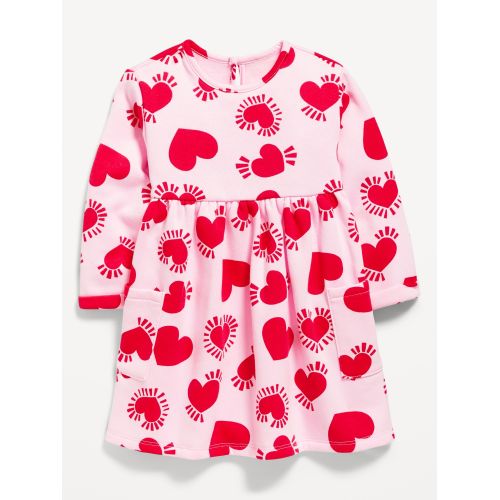 올드네이비 Printed Fit & Flare Fleece Dress for Toddler Girls