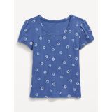 Printed Short-Sleeve Pointelle Top for Girls Hot Deal