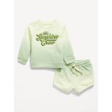 French Terry Graphic Sweatshirt and Shorts Set for Baby Hot Deal