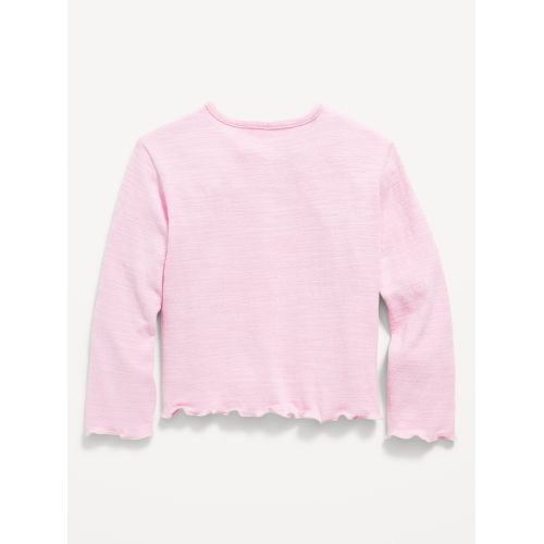 올드네이비 Button-Front Lettuce-Edge Cardigan Sweater for Toddler Girls