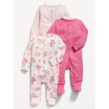 2-Way-Zip Sleep & Play Footed One-Piece 3-Pack for Baby