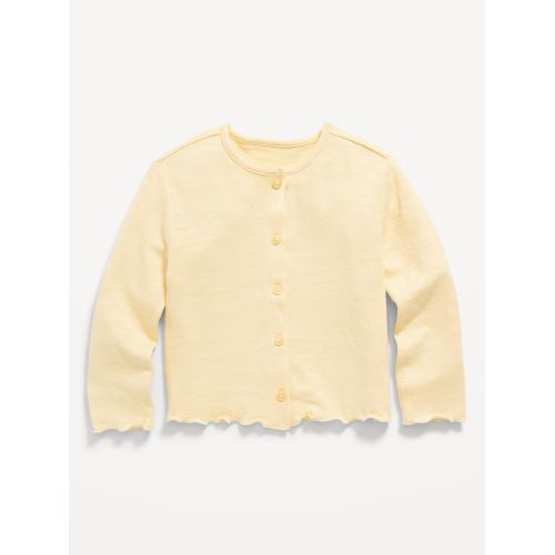 올드네이비 Button-Front Lettuce-Edge Cardigan Sweater for Toddler Girls