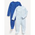 Unisex 2-Way-Zip Sleep & Play Footed One-Piece 2-Pack for Baby
